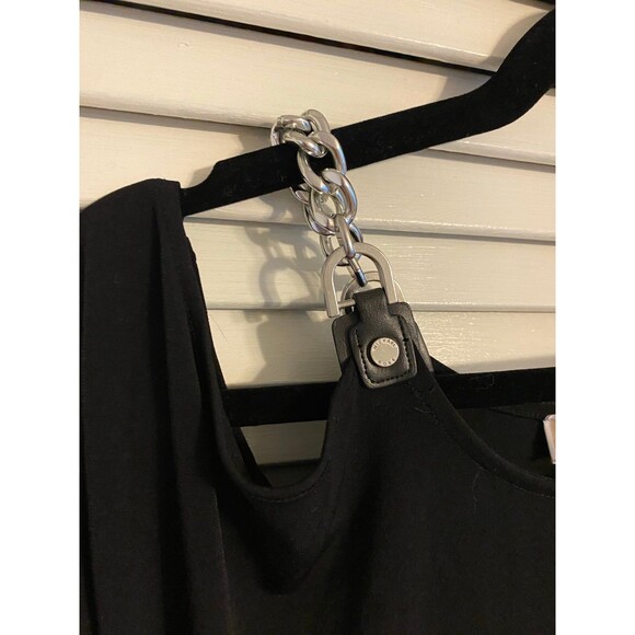MICHAEL Michael Kors blouse with chain straps black Size XS NWT - Picture 8 of 9